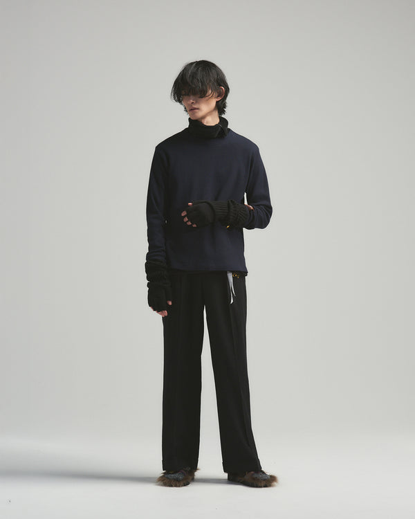 BED j.w. FORD "(Team) One – Black” Wool Slacks｜ベッドフォード “(チーム)ワン – ブラック” ウールスラックス メンズモデル着用