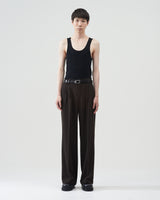 Wool Wide Trousers – Brown