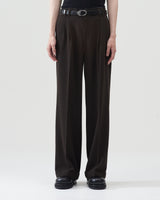 Wool Wide Trousers – Brown