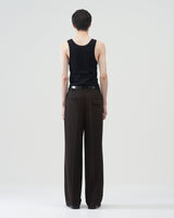 Wool Wide Trousers – Brown