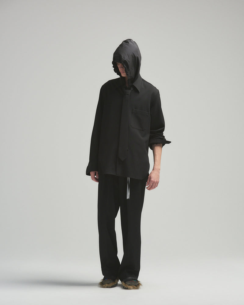 BED j.w. FORD "Three – Black” 3tuck Slacks ｜ベッドフォード “スリー – ブラック” 3タックスラックス メンズモデル着用