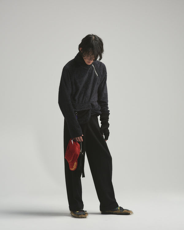 BED j.w. FORD "(AE)-Three – Black” 3tuck Slacks ｜ベッドフォード “(エーイー)スリー – ブラック” 3タックスラックス メンズモデル着用