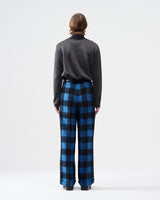 Check Pattern Wide Pants – Blue×Black