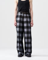 Check Pattern Wide Pants – White×Black