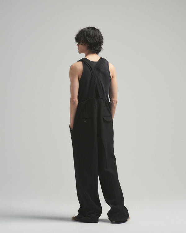 BED j.w. FORD "Working on Holidays – Black" Overall｜ベッドフォード "ワーキングオンホリデーズ – ブラック" オーバーオール メンズモデル着用