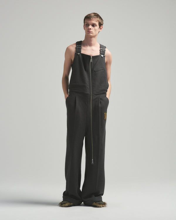 BED j.w. FORD "Working on Holidays – Gray" Overall｜ベッドフォード "ワーキングオンホリデーズ – グレー" オーバーオール メンズモデル着用
