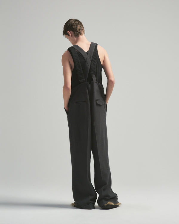 BED j.w. FORD "Working on Holidays – Gray" Overall｜ベッドフォード "ワーキングオンホリデーズ – グレー" オーバーオール メンズモデル着用
