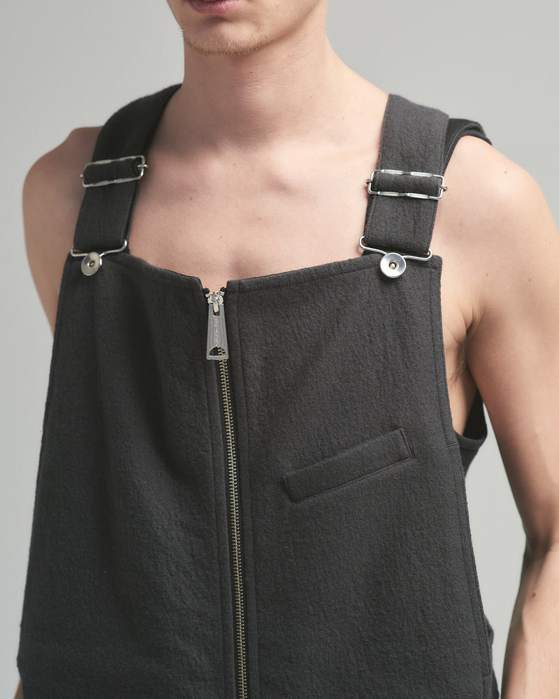 BED j.w. FORD "Working on Holidays – Gray" Overall｜ベッドフォード "ワーキングオンホリデーズ – グレー" オーバーオール メンズモデル着用