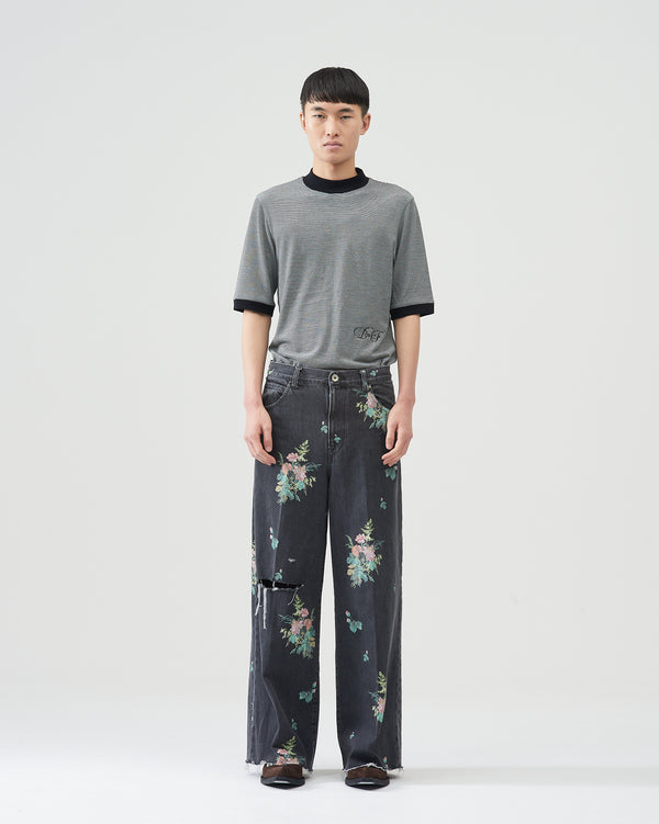 Denim Wide Pants – Black