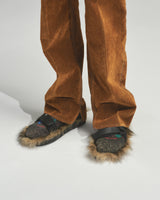 BED j.w. FORD "Daily – Brown" Rayon flocking pants｜ベッドフォード "デイリー – ブラウン" レーヨンフロッキーパンツ メンズモデル着用