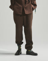 BED j.w. FORD "Not Training – Brown” Leather Track Pants｜ベッドフォード "ノットトレーニング – ブラウン” レザートラックパンツ メンズモデル着用