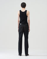 Cotton-Wool Flare Trousers – Black