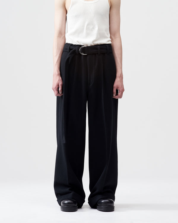 Wool Mosser Wide Pants – Black