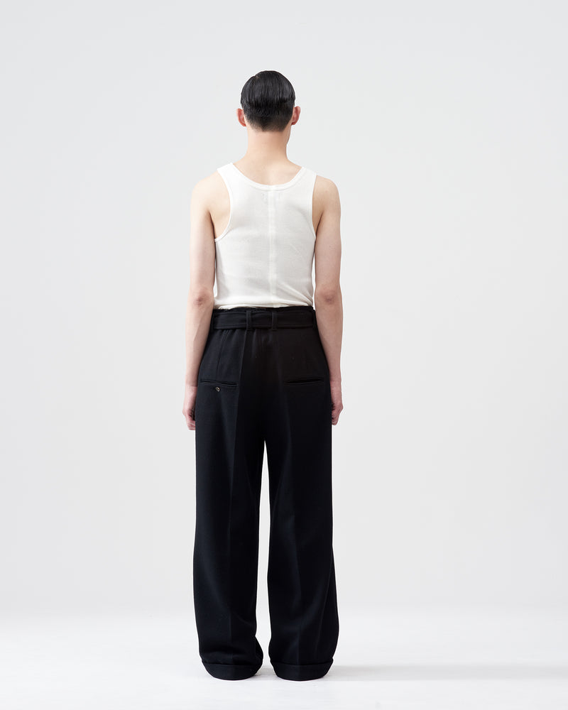 Wool Mosser Wide Pants – Black