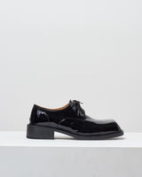 Patent Leather Square Toe Shoes – Black