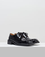 Patent Leather Square Toe Shoes – Black