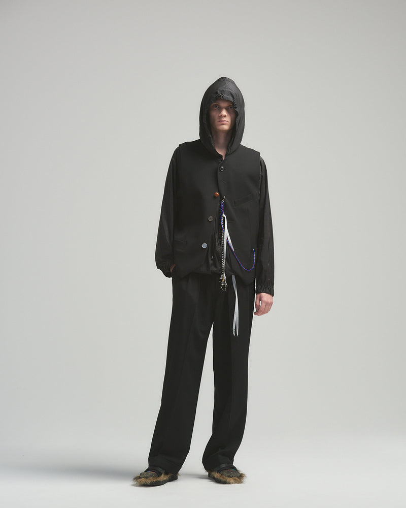 BED j.w. FORD "Norman Rock Well – Black” Wool Vest｜ベッドフォード “ノーマンロックウェル – ブラック” ウールベスト メンズモデル着用