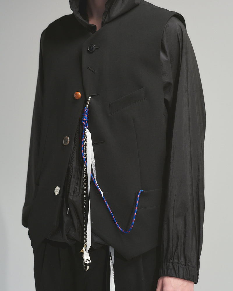 BED j.w. FORD "Norman Rock Well – Black” Wool Vest｜ベッドフォード “ノーマンロックウェル – ブラック” ウールベスト メンズモデル着用