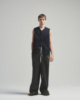 BED j.w. FORD "Norman Rock Well – Navy” Wool Vest｜ベッドフォード “ノーマンロックウェル – ネイビー” ウールベスト メンズモデル着用
