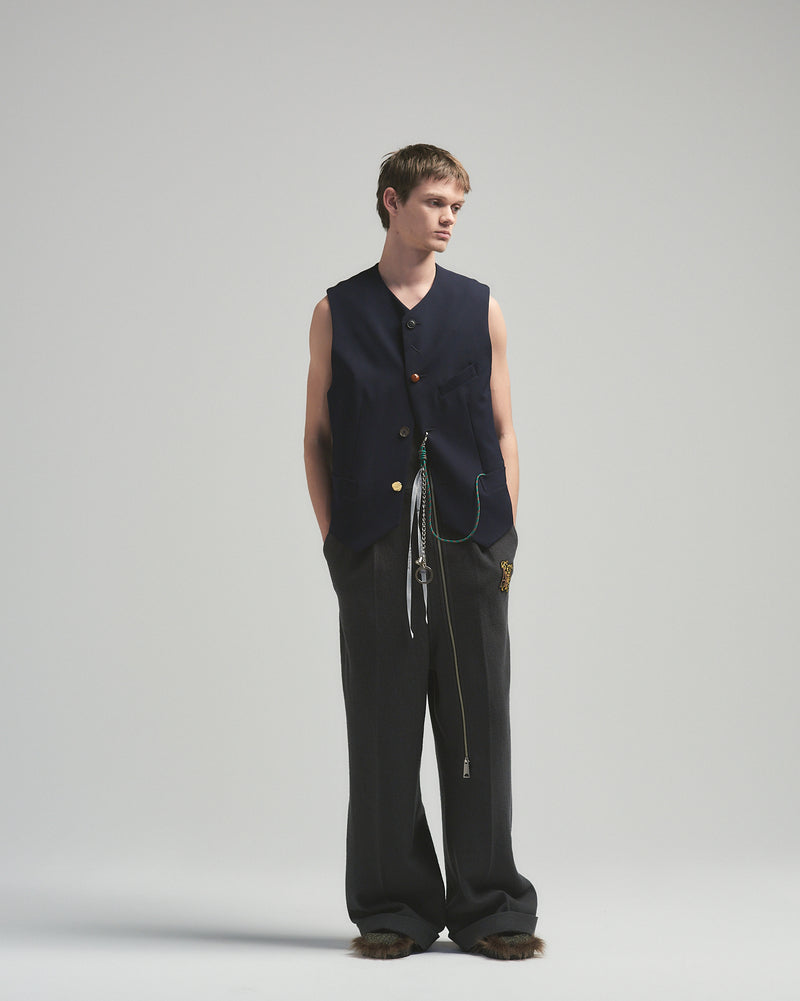 BED j.w. FORD "Norman Rock Well – Navy” Wool Vest｜ベッドフォード “ノーマンロックウェル – ネイビー” ウールベスト メンズモデル着用