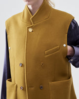 Oversized Pocket Wool Vest – Mustard