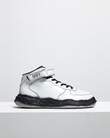 "WAYNE" OG Sole Patent Leather High-top Sneaker - White