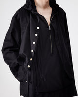 Layered Pullover Vest Shirt – Black