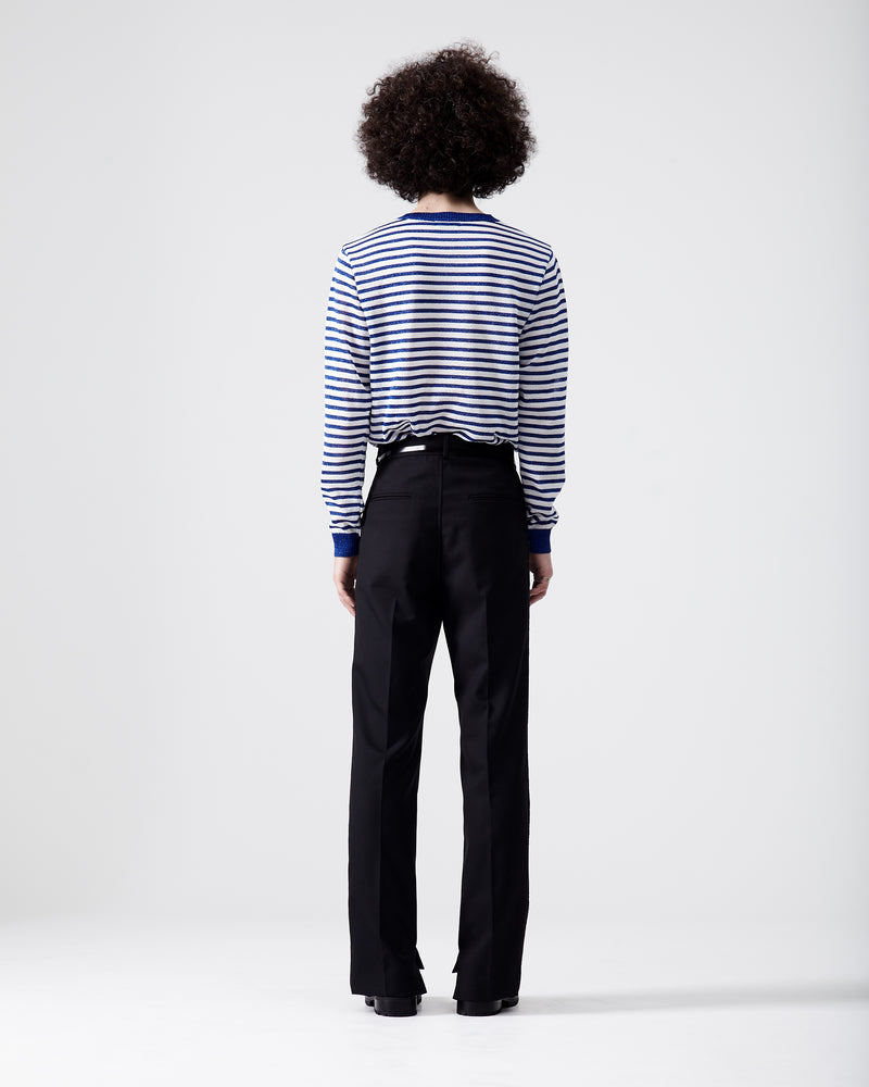 Glitter Side Stripe Pants – Black