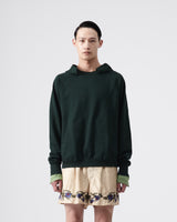 Layered Sleeve Hooded Sweatshirts – Green