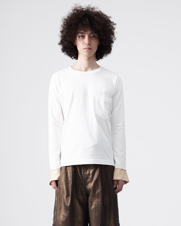Layered Sleeve T-shirt – White