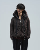 BED j.w. FORD "Over Hood – Brown" Pullover Down Jacket｜ベッドフォード "オーバーフード – ブラウン" プルオーバーダウンジャケット メンズモデル着用
