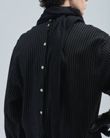 BED j.w. FORD "Scarf – Stripe" Scarf Shirts｜ベッドフォード "スカーフ – ストライプ" スカーフシャツ メンズモデル着用