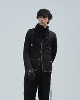 BED j.w. FORD "(C) – Black" Chain Knit Cardigan｜ベッドフォード "(シー) – ブラック" チェーンニットカーディガン メンズモデル着用