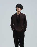 BED j.w. FORD "2.5 quintet – Brown" Layered Knit Sweater｜ベッドフォード "2.5 クインテット – ブラウン" レイヤードニットセーター メンズモデル着用