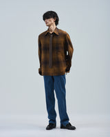 BED j.w. FORD "Office Casual – Camel" Tie Check Shirts｜ベッドフォード "オフィスカジュアル – キャメル" タイ付きチェックシャツ メンズモデル着用