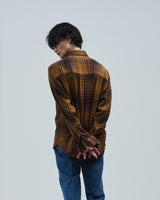 BED j.w. FORD "Office Casual – Camel" Tie Check Shirts｜ベッドフォード "オフィスカジュアル – キャメル" タイ付きチェックシャツ メンズモデル着用