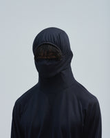 BED j.w. FORD "No Make-up – Navy" Balaclava T-Shirts｜ベッドフォード "ノーメイクアップ – ネイビー" バラクラバTシャツ メンズモデル着用