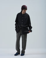 BED j.w. FORD "Nice Detail – Black" No Collar Shirts｜ベッドフォード "ナイスディテール – ブラック" ノーカラーシャツ メンズモデル着用