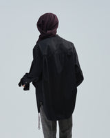 BED j.w. FORD "Nice Detail – Black" No Collar Shirts｜ベッドフォード "ナイスディテール – ブラック" ノーカラーシャツ メンズモデル着用