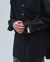 BED j.w. FORD "Nice Detail – Black" No Collar Shirts｜ベッドフォード "ナイスディテール – ブラック" ノーカラーシャツ メンズモデル着用