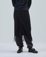 BED j.w. FORD "Lap robe – Black" Wrap Skirt｜ベッドフォード "ラップローブ – ブラック" 巻きスカート メンズモデル着用