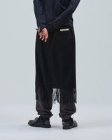 BED j.w. FORD "Lap robe – Black" Wrap Skirt｜ベッドフォード "ラップローブ – ブラック" 巻きスカート メンズモデル着用