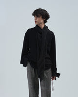 BED j.w. FORD "Scarf – Black" Scarf Shirts｜ベッドフォード "スカーフ – ブラック" スカーフシャツ メンズモデル着用