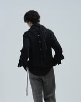 BED j.w. FORD "Scarf – Black" Scarf Shirts｜ベッドフォード "スカーフ – ブラック" スカーフシャツ メンズモデル着用