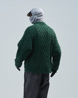 BED j.w. FORD "Cowichan – Green" Cowichan Knit Sweater｜ベッドフォード "カウチン – グリーン" カウチンセーター メンズモデル着用