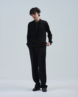 BED j.w. FORD "2.5 quintet – Black" Layered Knit Sweater｜ベッドフォード "2.5 クインテット – ブラック" レイヤードニットセーター メンズモデル着用