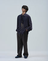 BED j.w. FORD "Wrinkles – Brown" Wide Trouser｜ベッドフォード "リンクルズ – ブラウン" ワイドスラックス メンズモデル着用