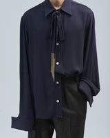 BED j.w. FORD "Scarf – D.Navy" Scarf Shirts｜ベッドフォード "スカーフ – ダークネイビー" スカーフシャツ メンズモデル着用
