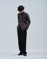 BED j.w. FORD "(C) – Navy" Chain Knit Cardigan｜ベッドフォード "(シー) – ネイビー" チェーンニットカーディガン メンズモデル着用