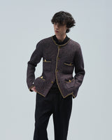 BED j.w. FORD "(C) – Navy" Chain Knit Cardigan｜ベッドフォード "(シー) – ネイビー" チェーンニットカーディガン メンズモデル着用